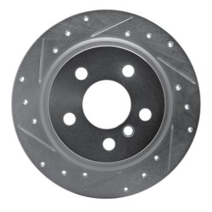 BMW i3 Brake Rotor (1) - Rear Left - R1 Concepts - Drilled & Slotted - Silver - `14-`25